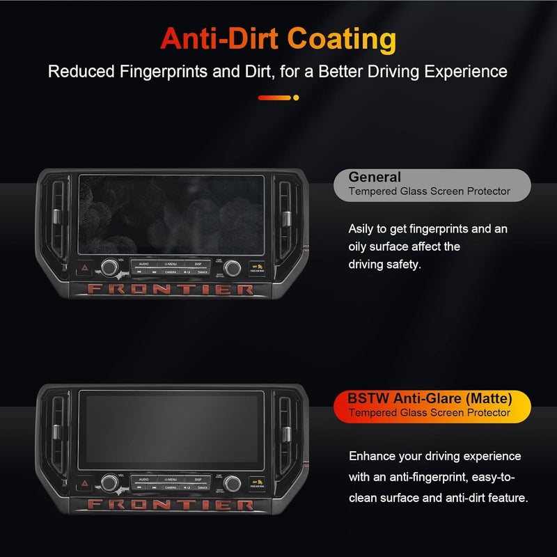 BSTW (2-Pack) for 2025 Nissan Frontier Screen Protector Matte for 2025 2026 Frontier SV 12.3" Display for 2025 Nissan Frontier Accessories Anti Glare Tempered Glass Film (Frontier 12.3-In Matte 2PCS) - Image 3